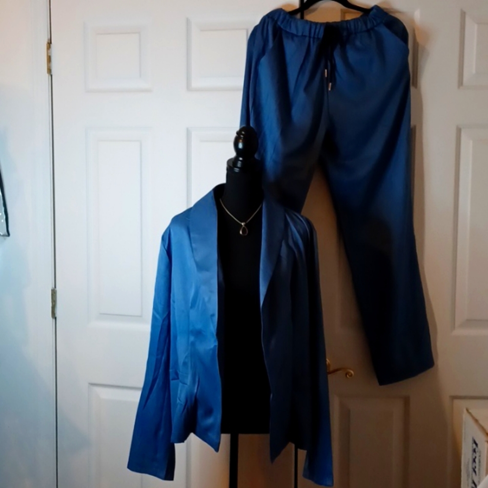 PS1-👌- 2pc Steel Blue Pant Suit - sz 2X